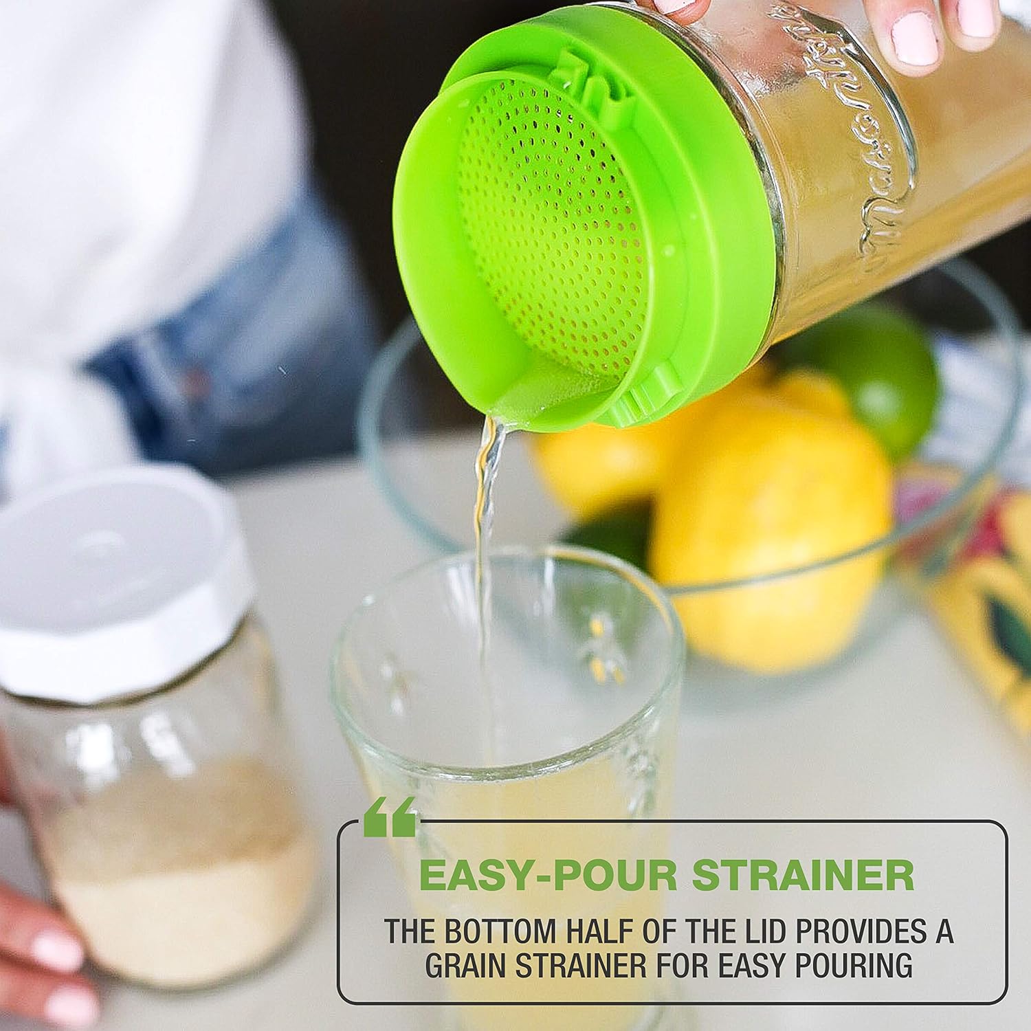 kefir lid mason jar lids wide mouth mason jar lids living culture grain drainer starter kit for home fermentation 2