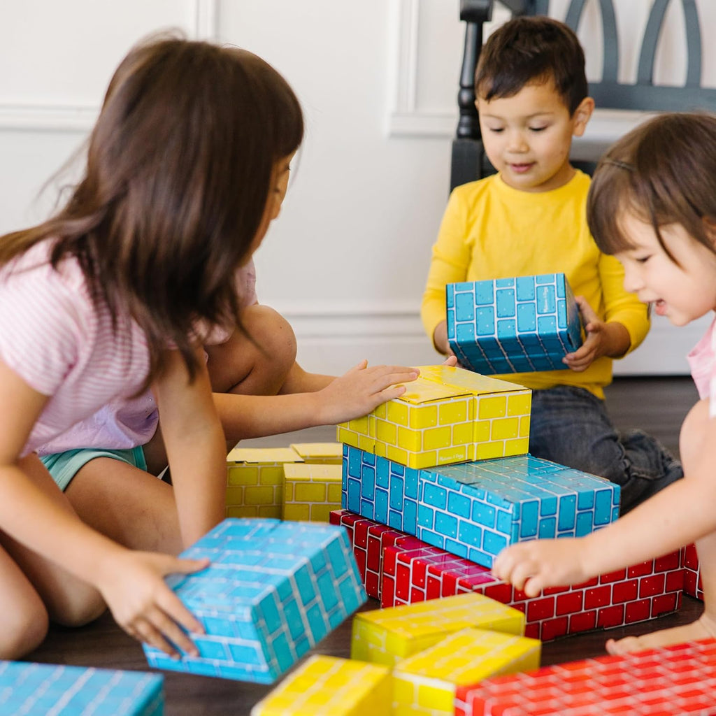 Melissa & Doug Jumbo Cardboard Blocks Building Set (40 pc) - Lightweight Building Toys and Montessori Toys for