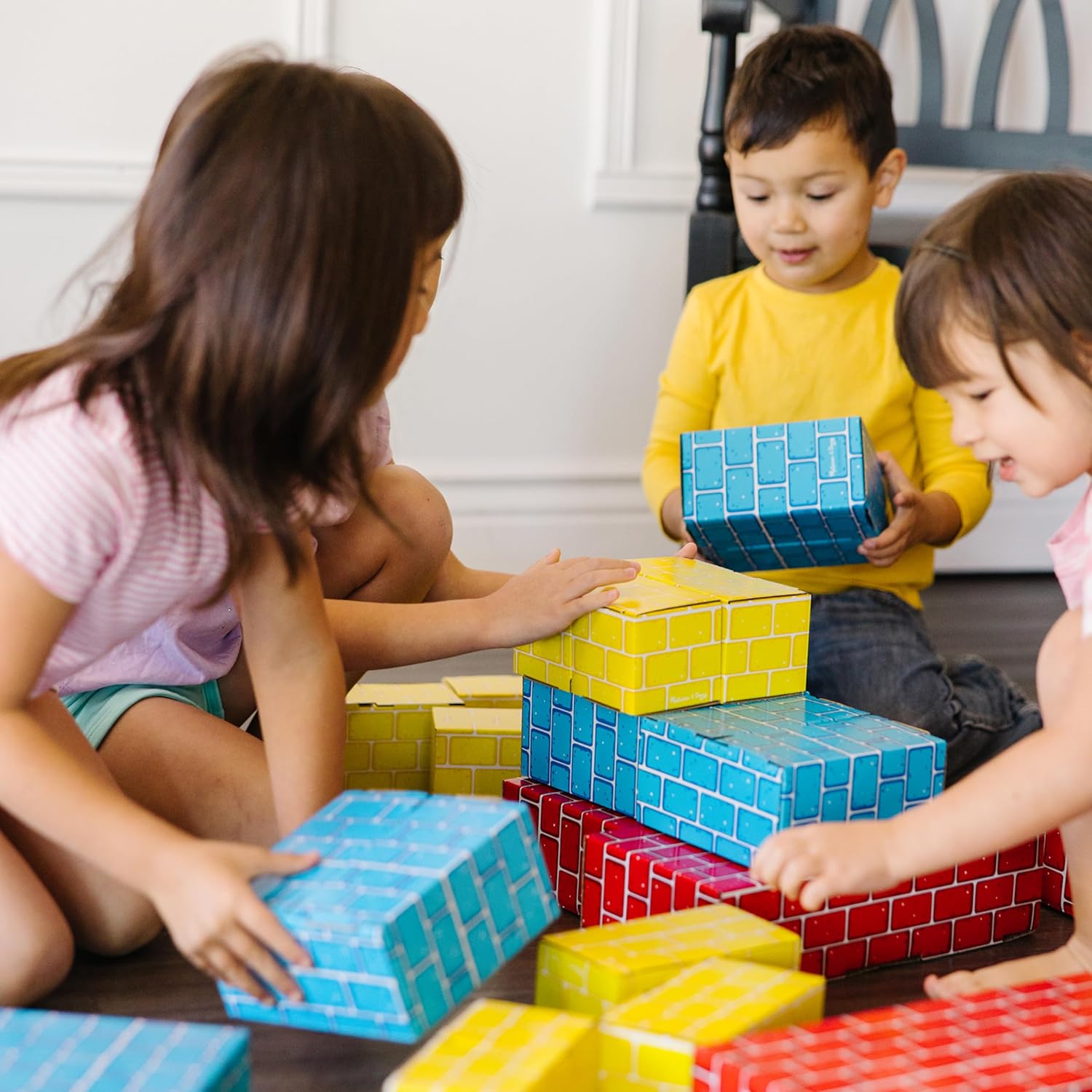 Melissa & Doug Jumbo Cardboard Blocks Building Set (40 pc) - Lightweight Building Toys and Montessori Toys for