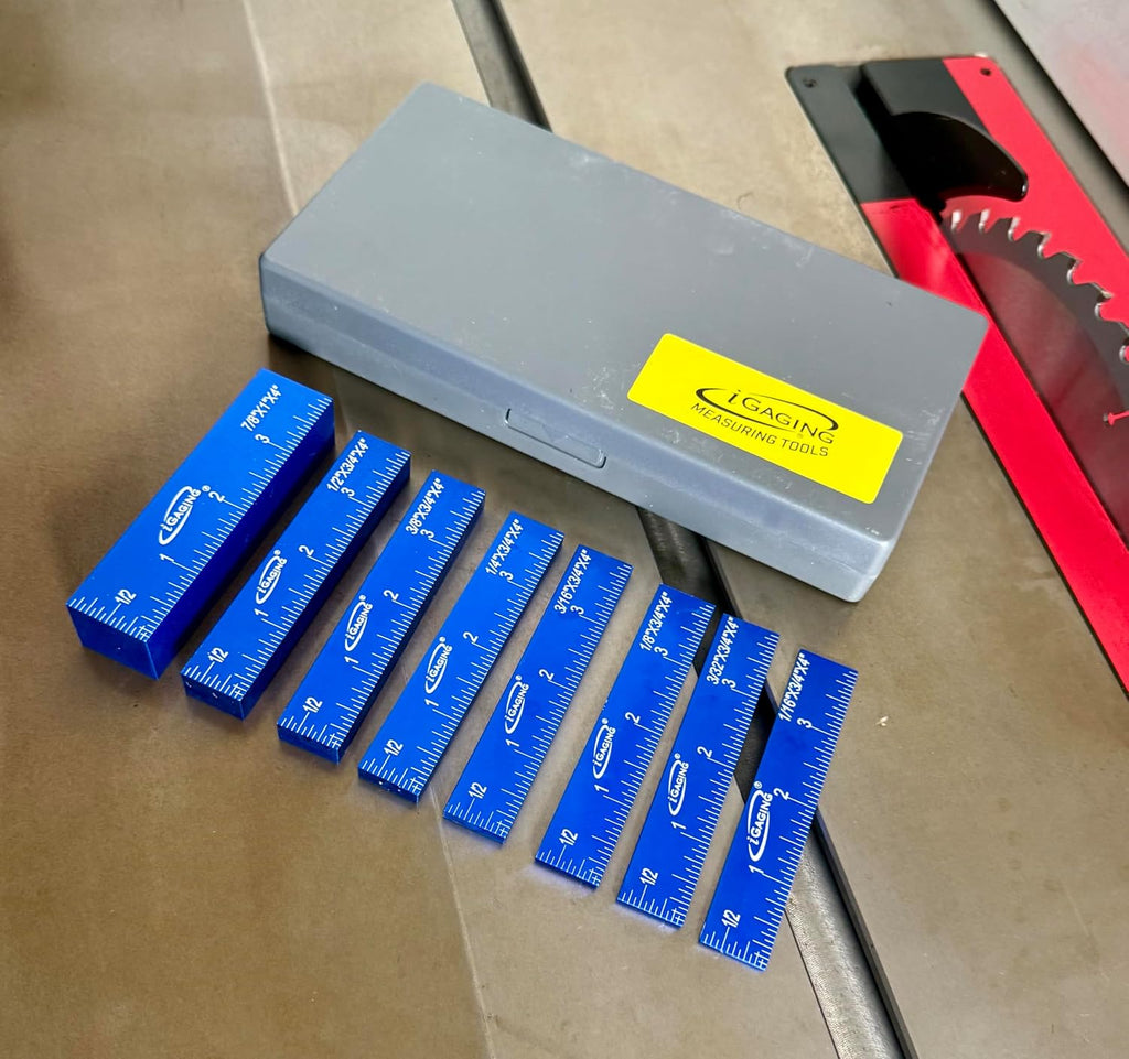 iGaging Setup Block Bar Gauge Precision Aluminum 8 piece for Woodworking