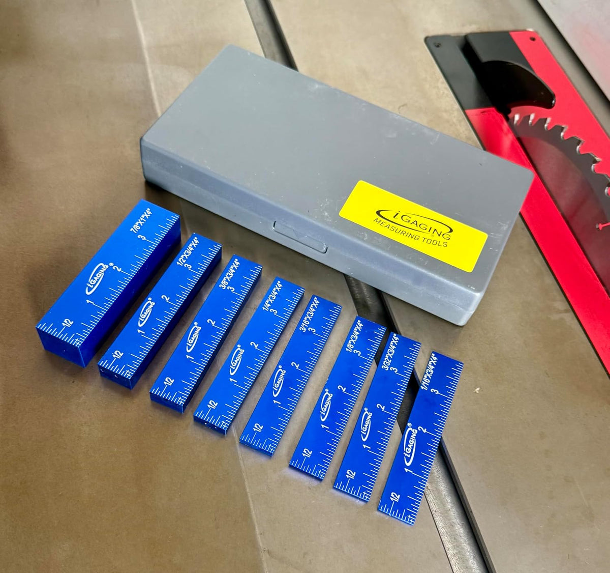iGaging Setup Block Bar Gauge Precision Aluminum 8 piece for Woodworking