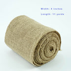 Natural Burlap Fabric Roll, Jute Ribbon, 4 Inch, 10 Yards