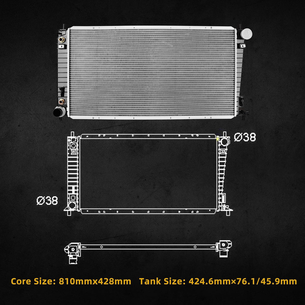 DWVO Radiator Compatible with 1999-2003 Ford F150, 1999-2003 F-250 F-350, 99-01 Expedition Lincoln Navigator 4.2L 4.6L 5.4L (Without Towing Package) DWRD1073