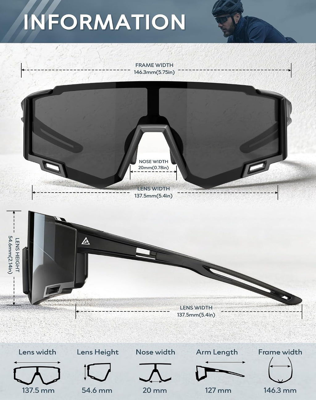Sports Sunglasses-Men Polarized-Mens-Sunglasses Women: Running Sun Glasses with UV400 for Fishing Cycling
