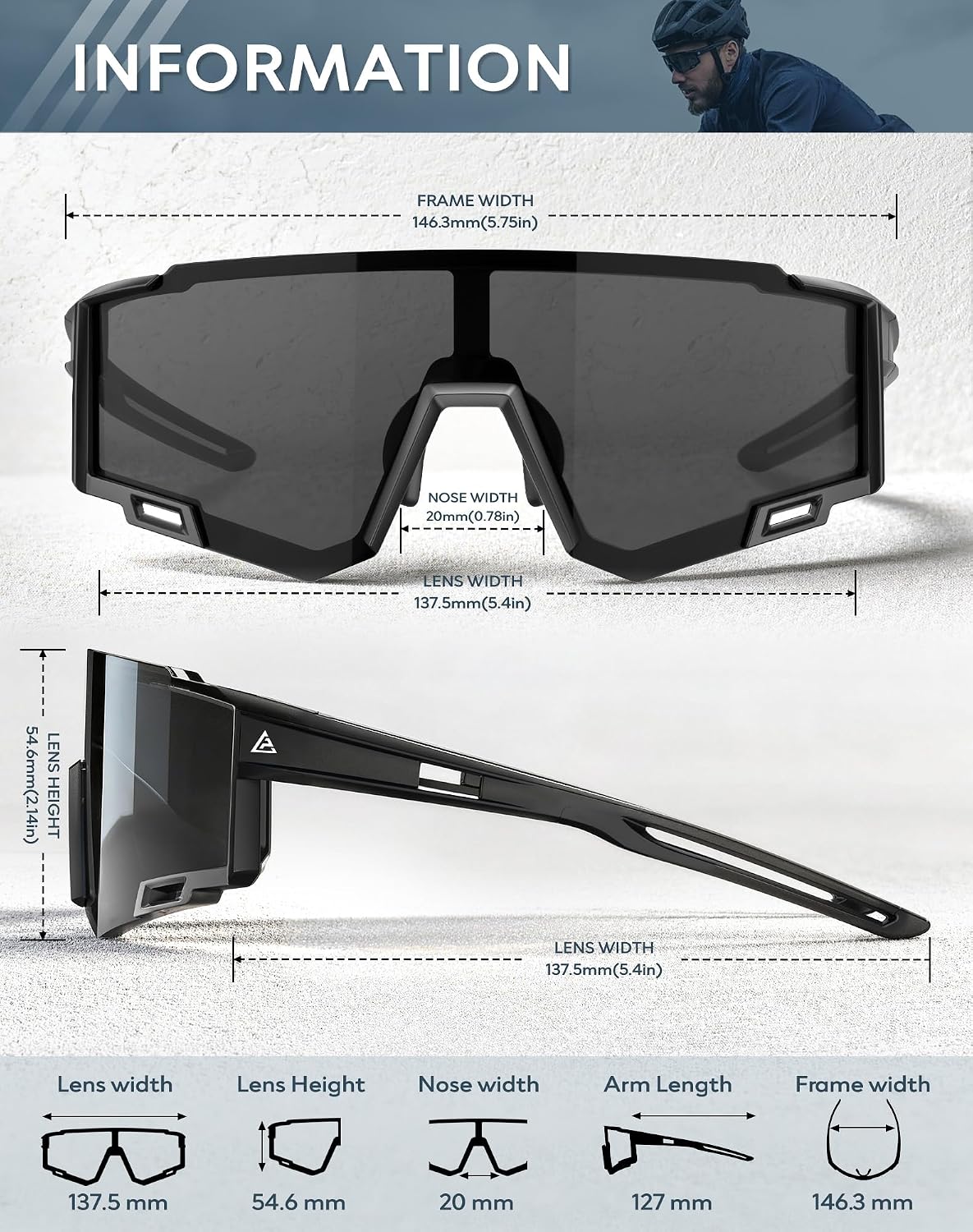 Sports Sunglasses-Men Polarized-Mens-Sunglasses Women: Running Sun Glasses with UV400 for Fishing Cycling