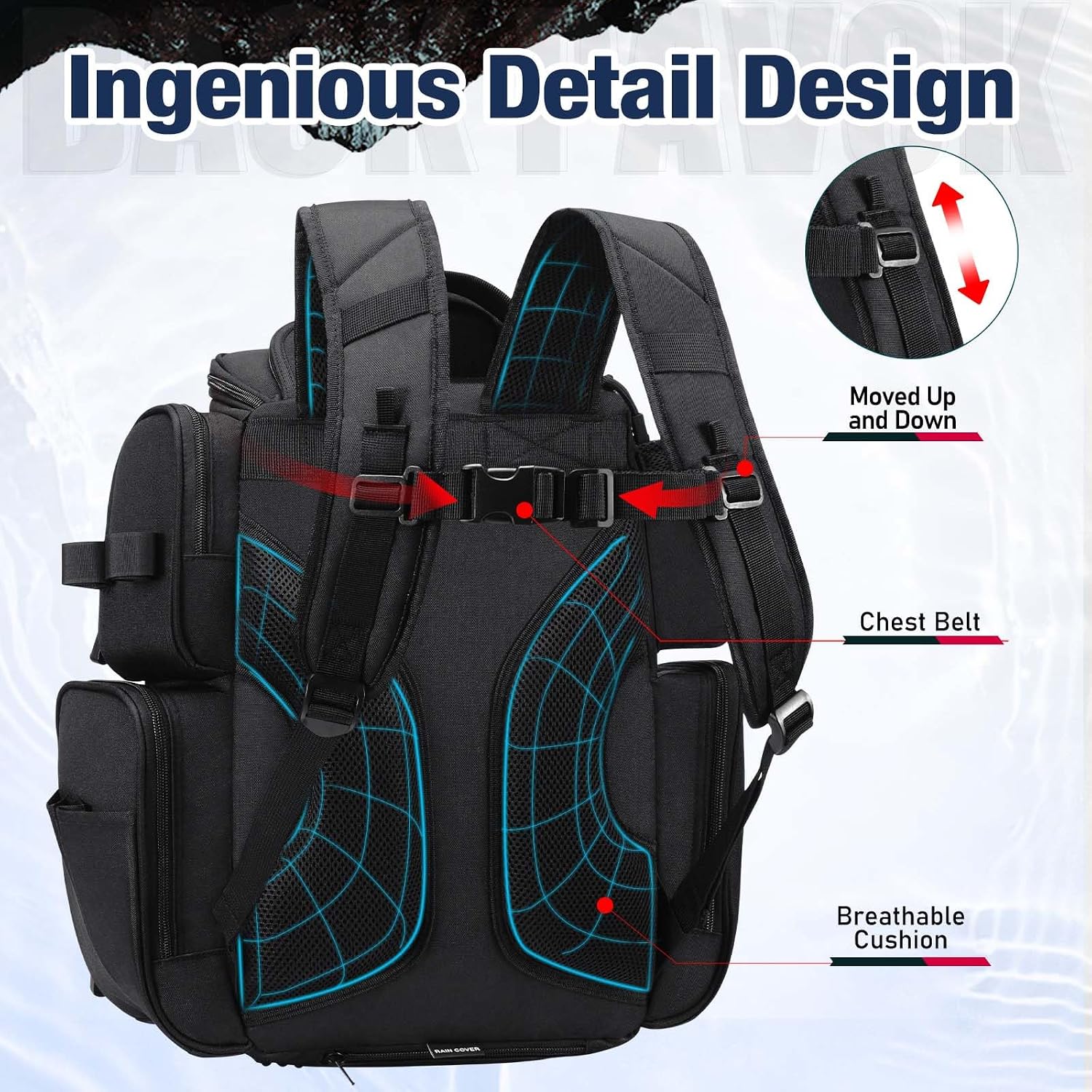 Fishing Backpack with 2 Rod Holders & 4 Tackle Boxes, Large Tackle Storage Bag With Rain Cover for Fishing Gear