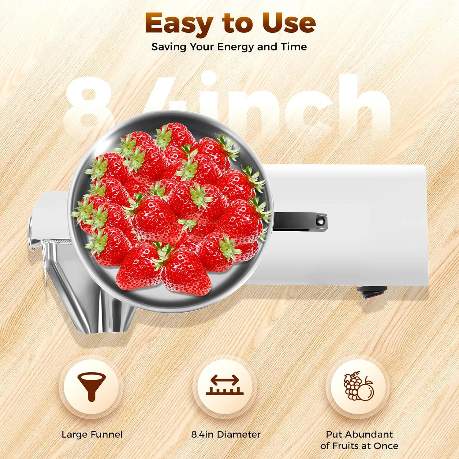110V Electric Tomato Strainer 450W Commercial Grade Tomato Milling Machine Stainless Steel Tomato Press and Strainer