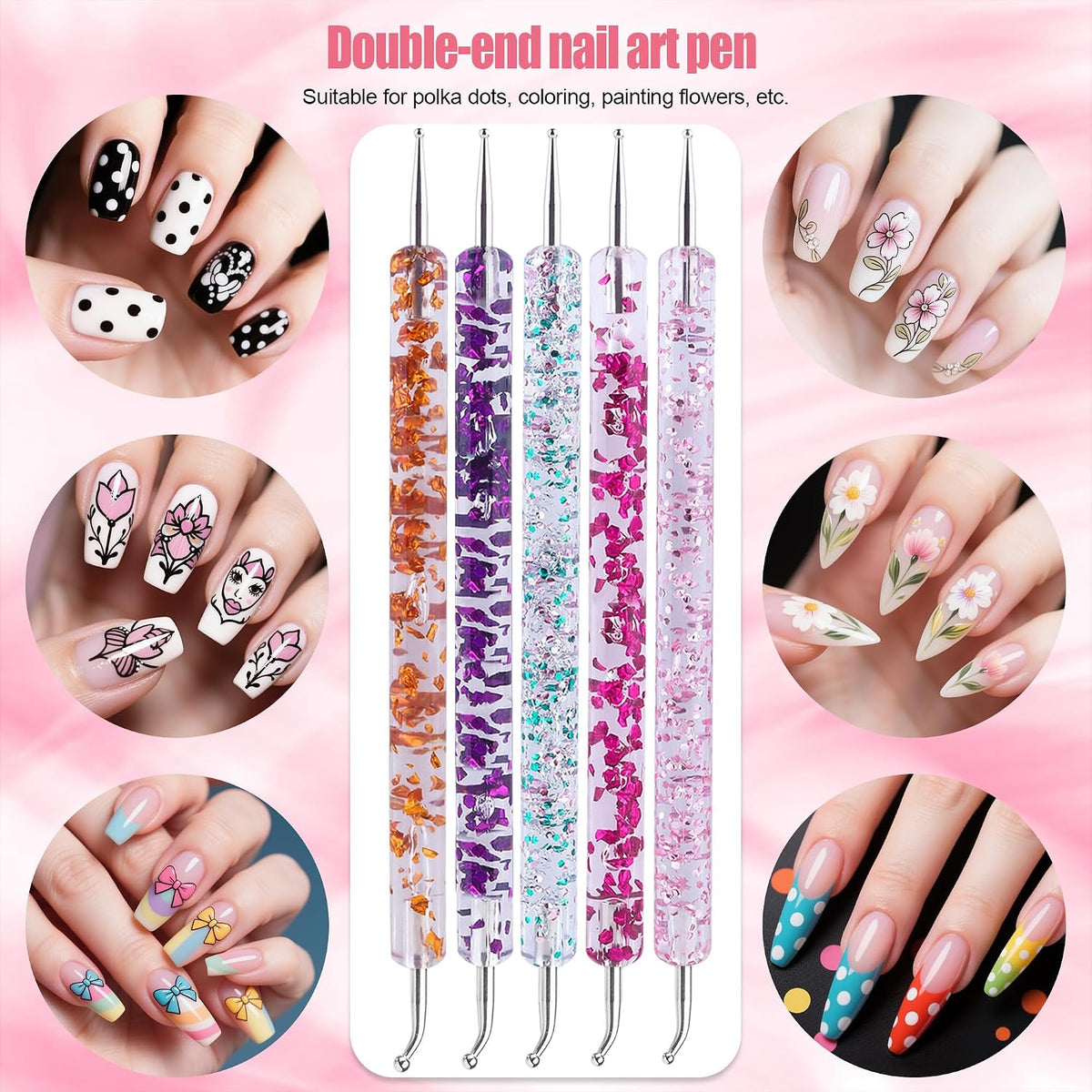 32pcs Nail Art Brushes Tools Set Dotting Tools for Gel Polish