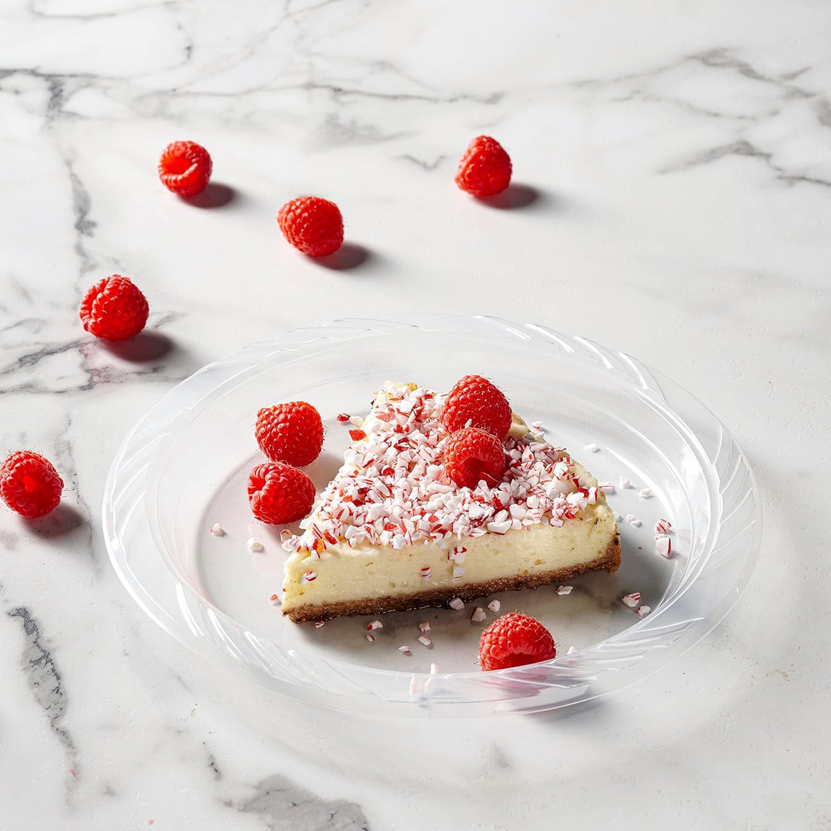 6 Inch Clear Plastic Dessert Plates Set 200 Bulk Pack Disposable