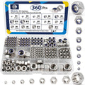 360Pcs Metric Hex Nut & Lock Nuts Assortment Kit (M3-M12) Hardware Nut