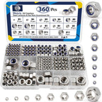 360Pcs Metric Hex Nut & Lock Nuts Assortment Kit (M3-M12) Hardware Nut