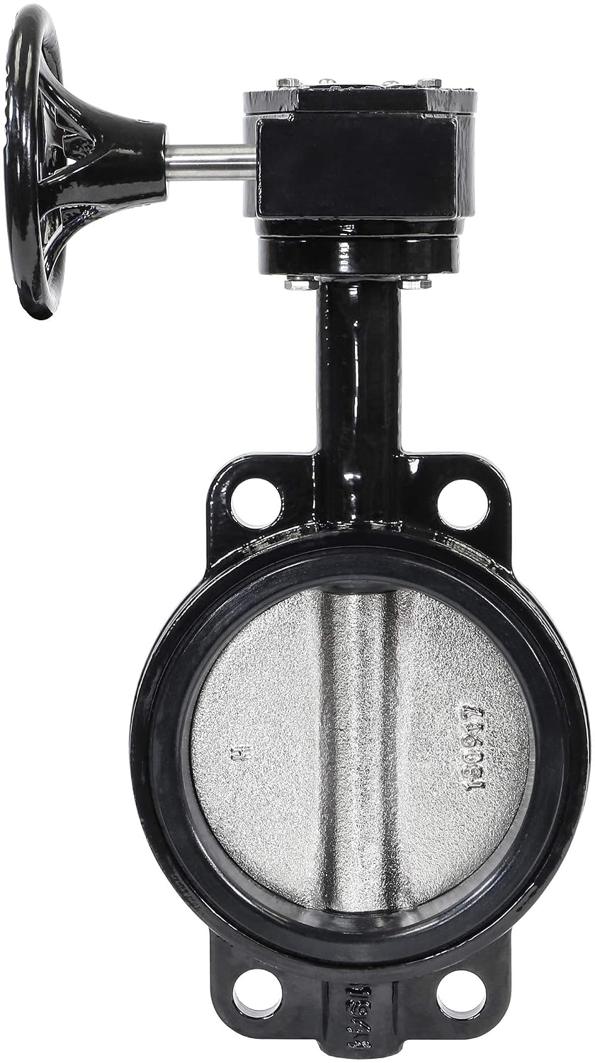 RKG6 Cast Iron Butterfly Valve, Gear/Wheel, EPDM, Black, 6"