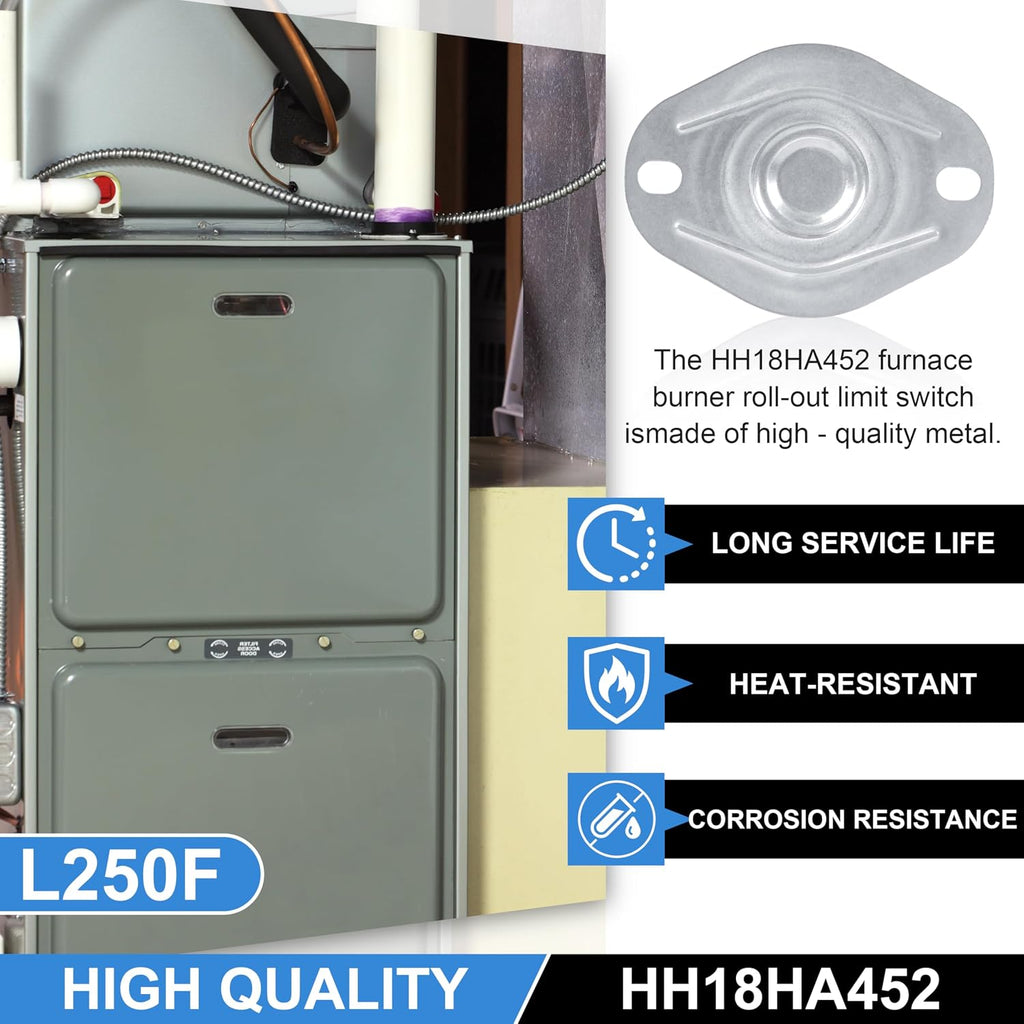 HH18HA452 Limit Switch L250F for Bryant & Carrier Furnace - 1PCS