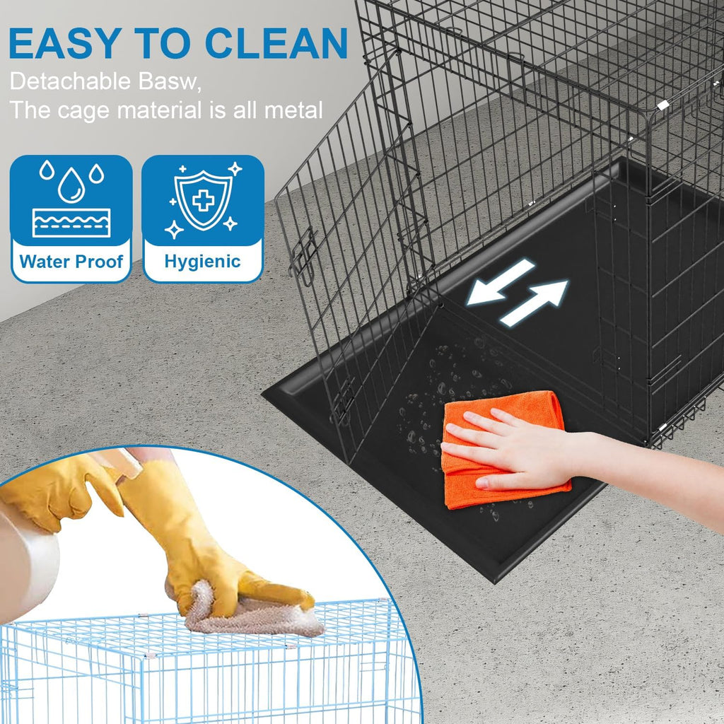 36 inch Dog Crates for Medium Dogs Folding Metal Wire Dog Cage Kennel, Indoor Outdoor Dog Crate Kennels with