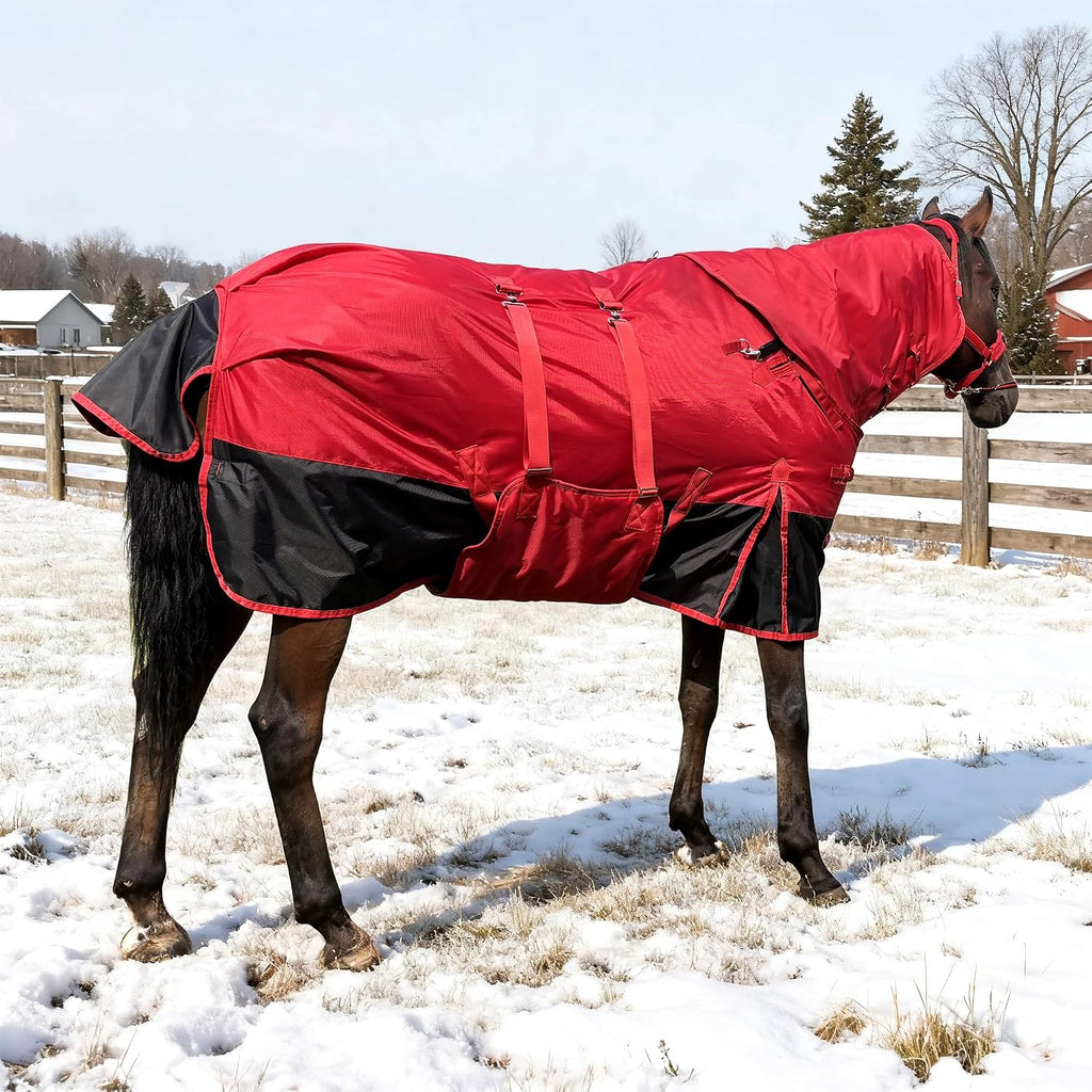 Horse Blankets,1600D Oxford Cold Weather Horse Trunout Sheets, Medium Weight Winter Horse Care Blankets with 280g