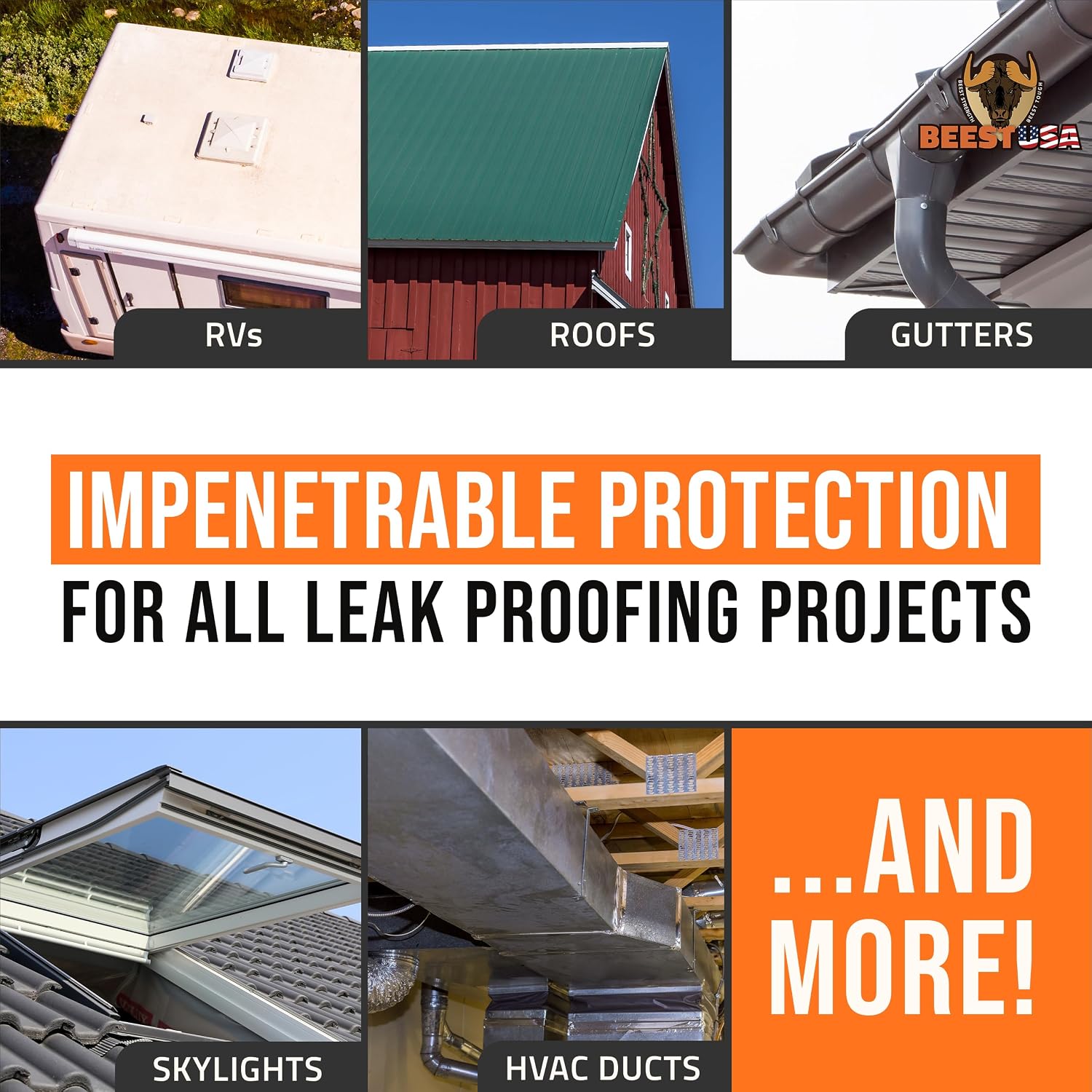 BEEST RV Roof Tape 4"x25", Waterproof Tape, RV Roof Sealant - Patch, Repair, Seal Leaks & Seams Permanently - Roofing