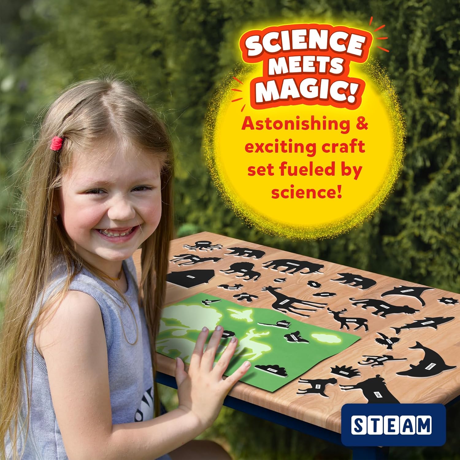 Sun Paper Art Kit - STEM Craft Kit for Kids with Decorative Paper, Stencils & Markers, Create with Sunlight