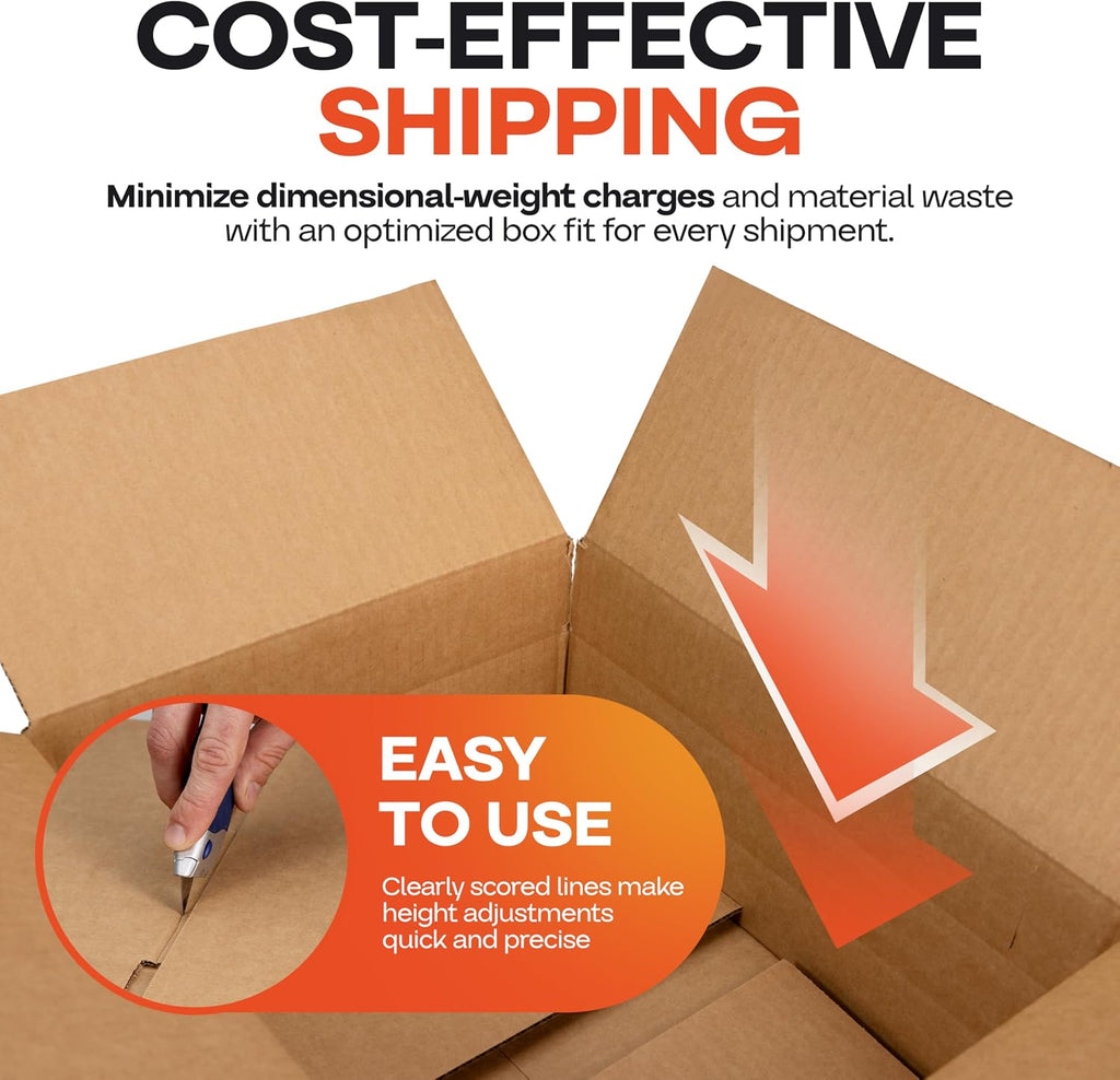 Multi-Depth Corrugated Shipping Boxes 14"L x 12"W x 6"H, 5-Pack
