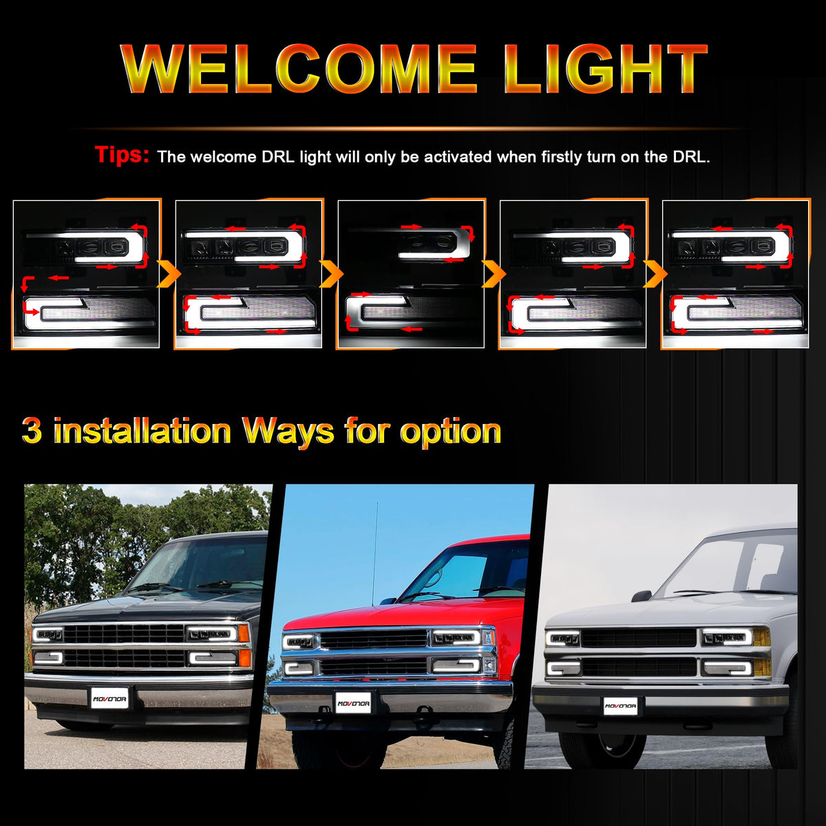 LED Headlight Assembly for 1988-1998 Chevy/GMC Silverado Tahoe
