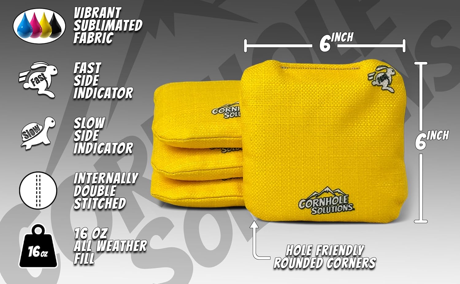 Cornhole Bags Set of 4 Regulation Pro Style 6x6 Resin Filled + Tote Bag