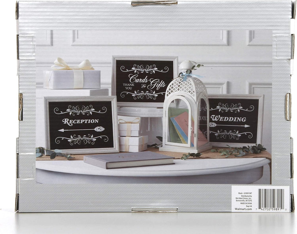 11.50 Inch High White Wedding Unity Candle Set Includes 1 Pillar and 2 Taper Candles & Hosley Farmhouse Wedding