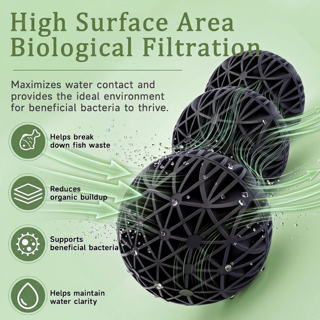 30 Count 3" Large Bio Balls, Filter Media Biological Filter Bioball