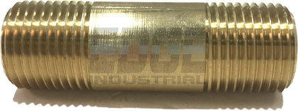 Brass Nipple 1/2" X 1/2", 2-1/2" Length, Male NPT MNPT Fuel/AIR/Water/Oil/Gas WOG (Qty 01)