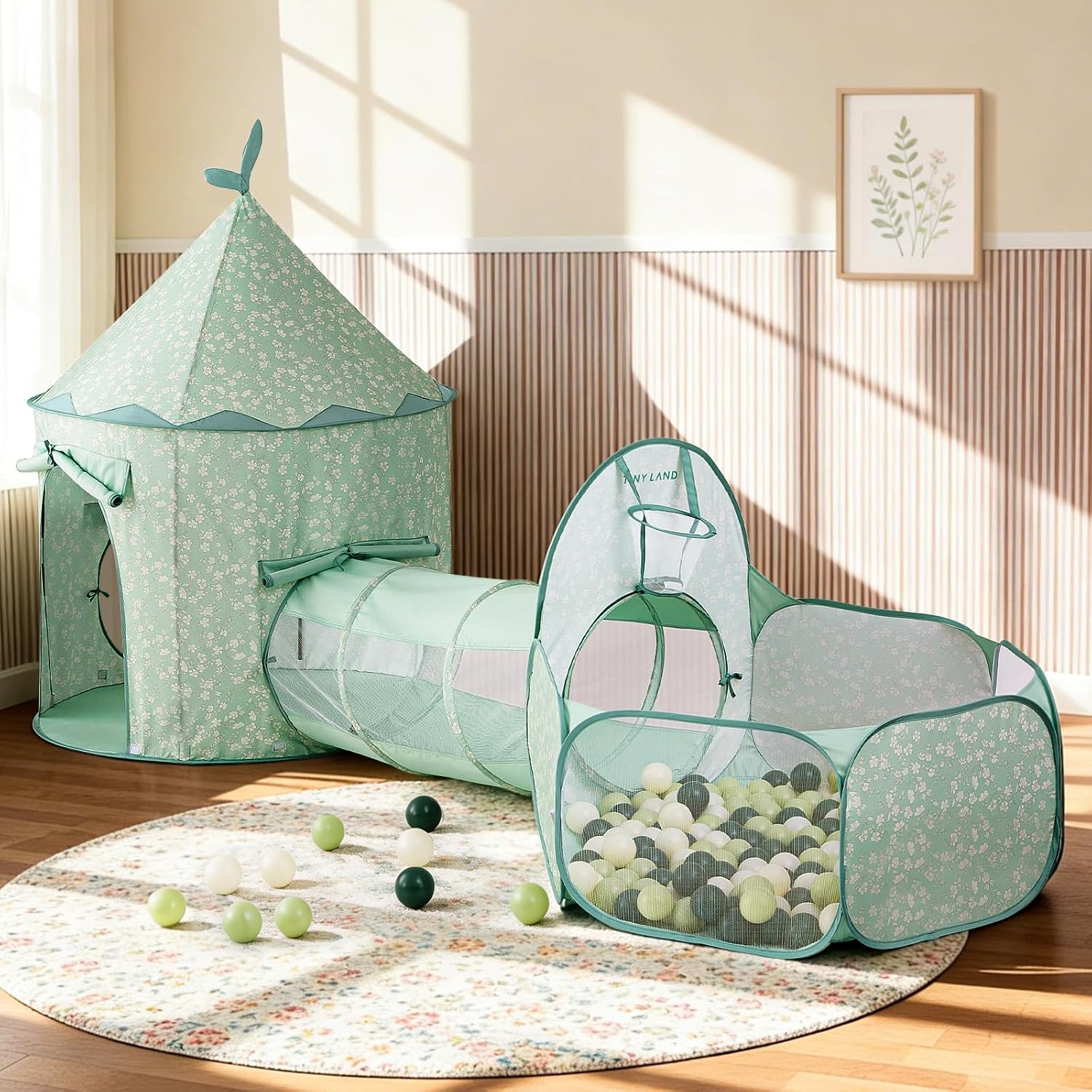 3-in-1 Kids Play Tunnel with Ball Pit & Tent, Pop-Up Indoor Toy | Foldable Crawl Tunnel Set With Breathable Mesh
