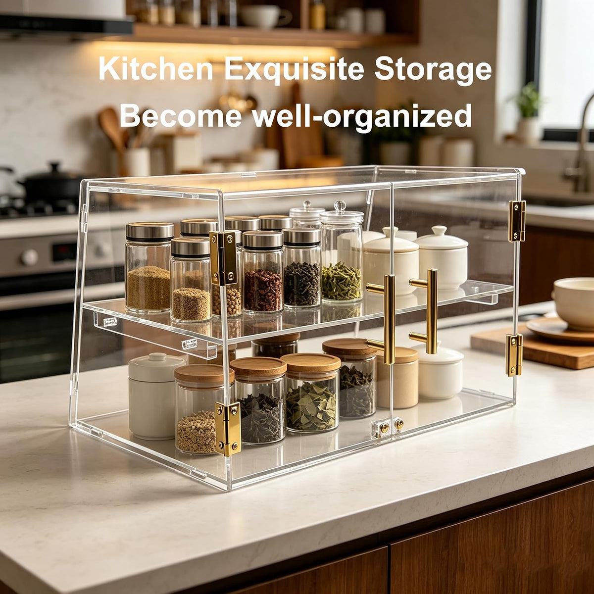 2-Tier Pastry Display Case with Removable Tray