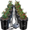 DWC Hydroponics Grow System with Top Drip Kit 8 Buckets | 5-Gallon Deep Water Culture, Recirculating Drip Garden
