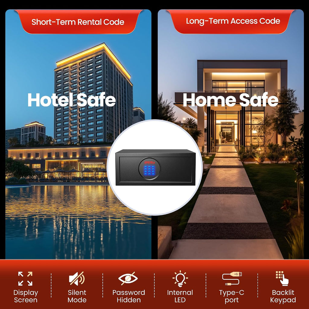 𝟐𝟑 𝐋𝐁 Hotel Safe Box with Administrator's Password Safe with Silent Mode & LED, Laptop Safe with Backlit Keypad 𝐆𝐢𝐟𝐭𝐬