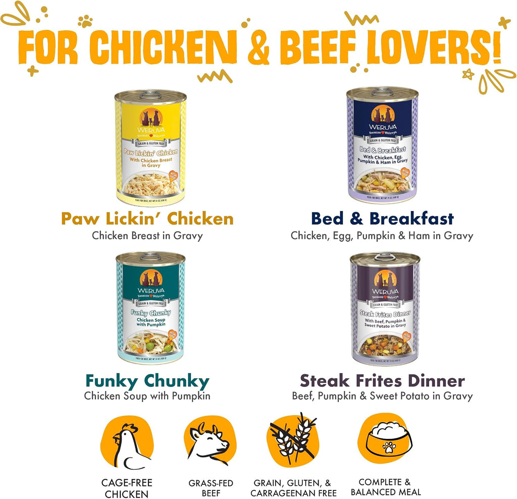 Classic Dog Food, Variety Pack, Baron's Batch, Wet Dog Food, 14oz Cans (Pack of 12)