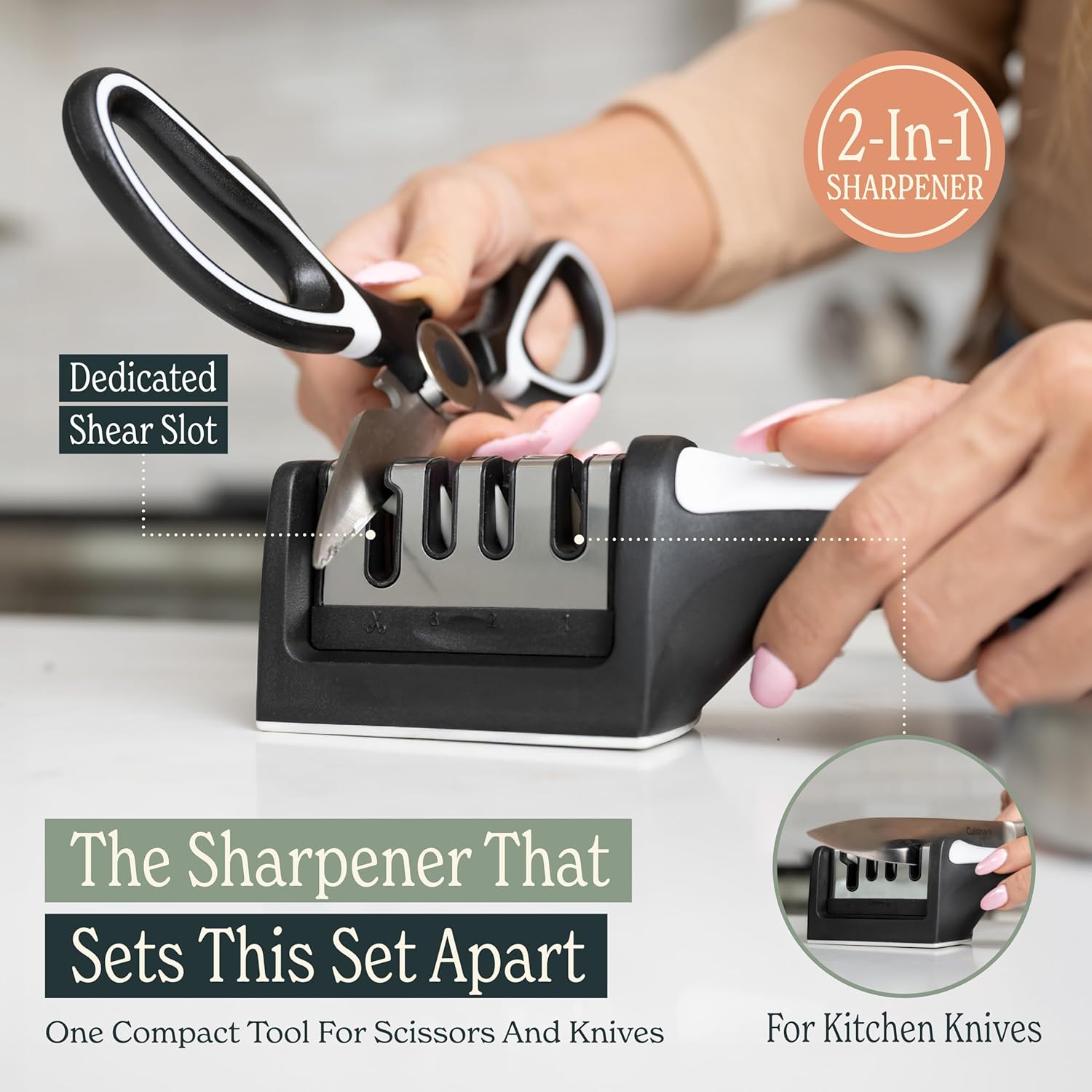 Heavy Duty Kitchen Shears With Sharpener - Lifetime Replacement Warranty* - Multipurpose Stainless Steel Scissors for