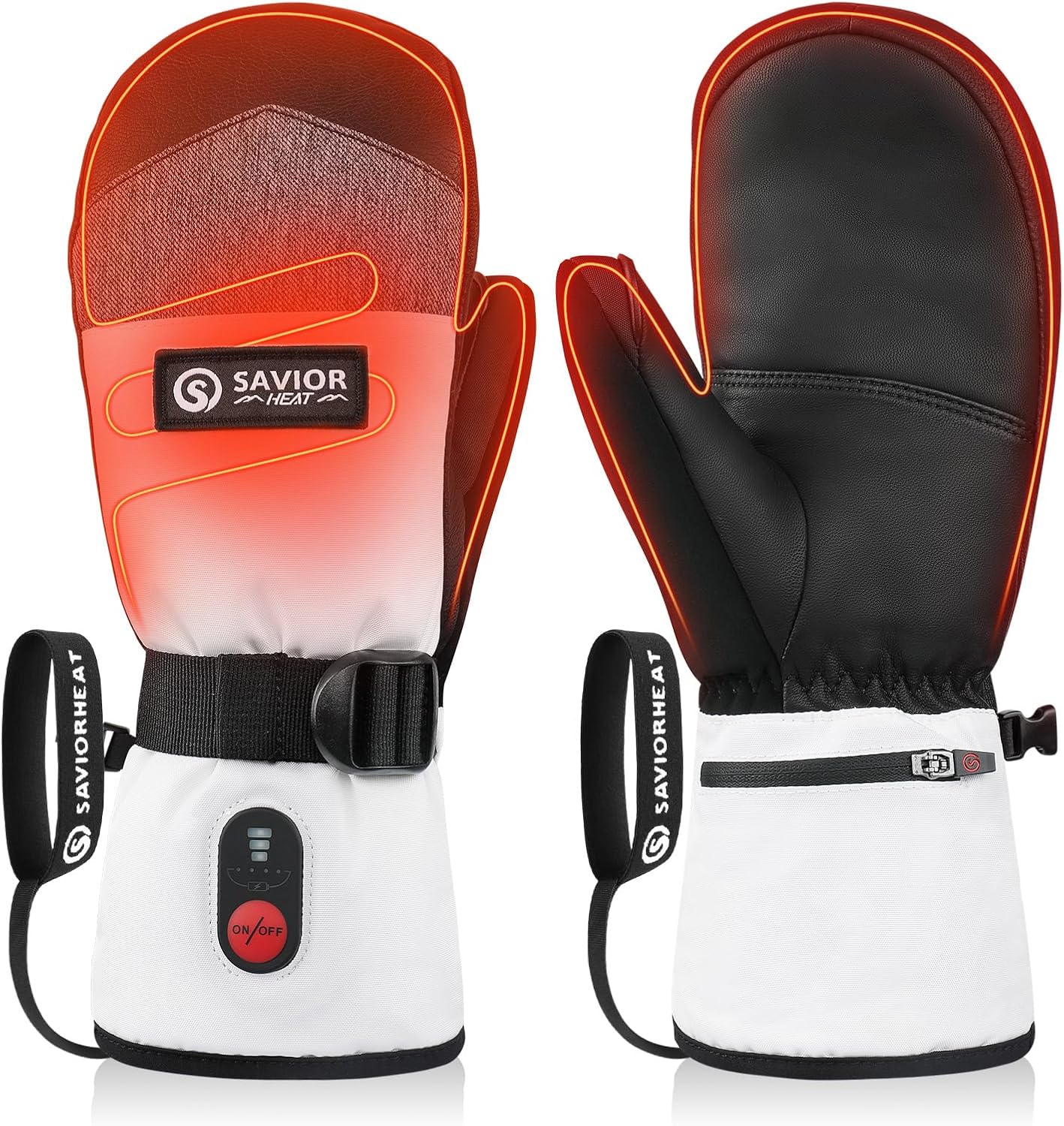 Heated Mittens for Men Women Upgraded 7.4V 3000mAh Battery Ski Gloves, Fast Charging Electric Waterproof, Touchscreen