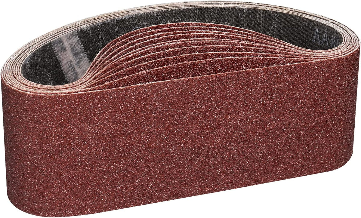 3x21 Inch Sanding Belts 80 Grit 10 Pack for Belt Sander