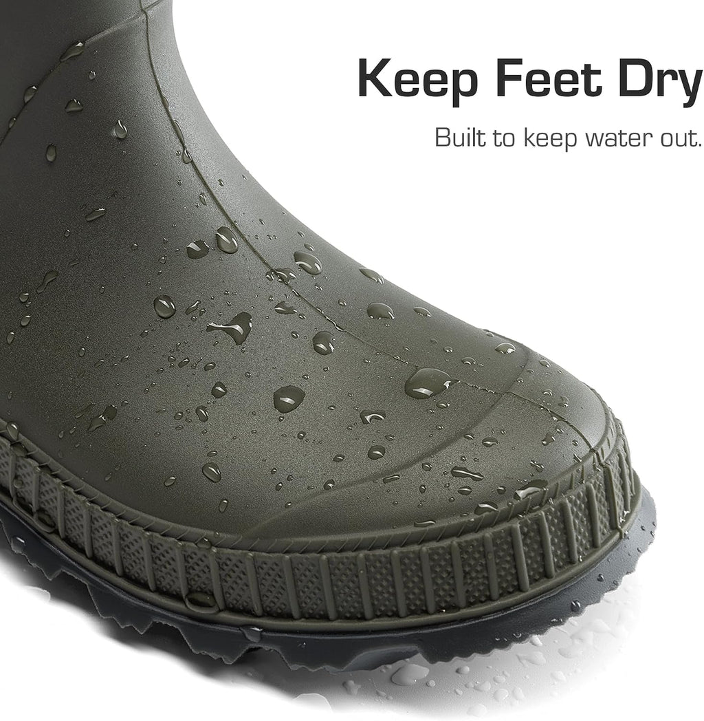 Kids Waterproof Outdoor Rain Boots | Lightweight,Non-Slip Outsole,Easy-On,Unisex Boys Girls,Outdoor Puddle Rainy Day