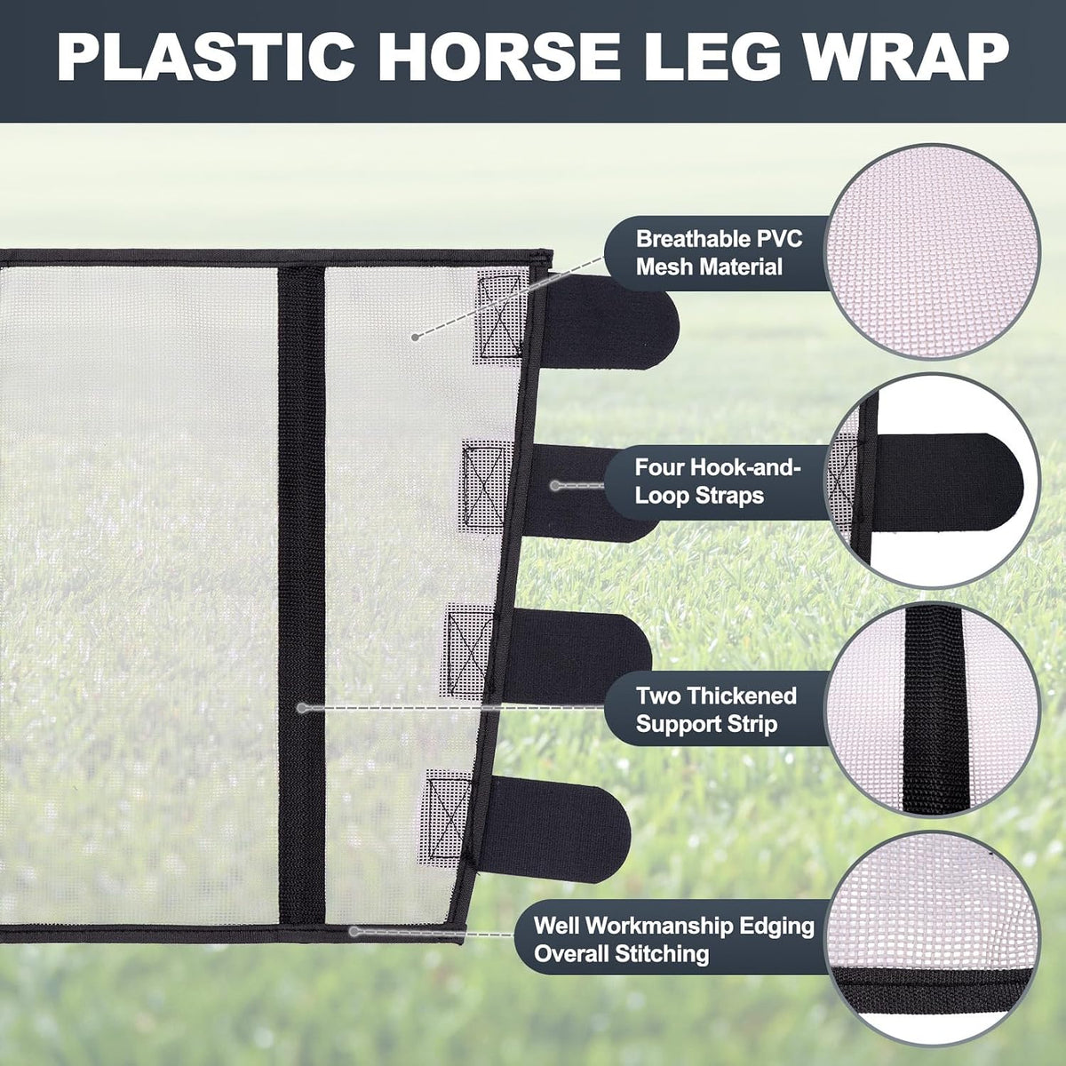 Fly Boots for Horses Set of Four Plastic Loose Fitting Leggings