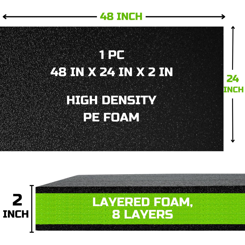 Tool Box Foam Organizer 48x24x2 inch 1PC, Kaizen Sheets for Pro Tool Control, Custom Tool Shadow Inserts for Cases &