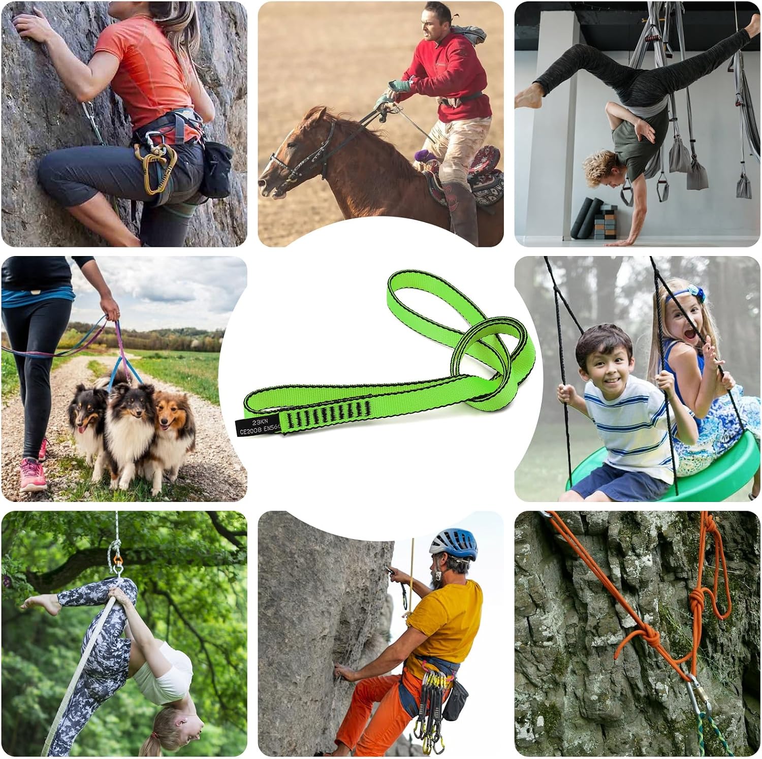18MM Nylon Climbing Sling Runner 23KN CE2008/EN566 Strong Webbing Straps | Suitable for Rock Climbing,Mountaineering