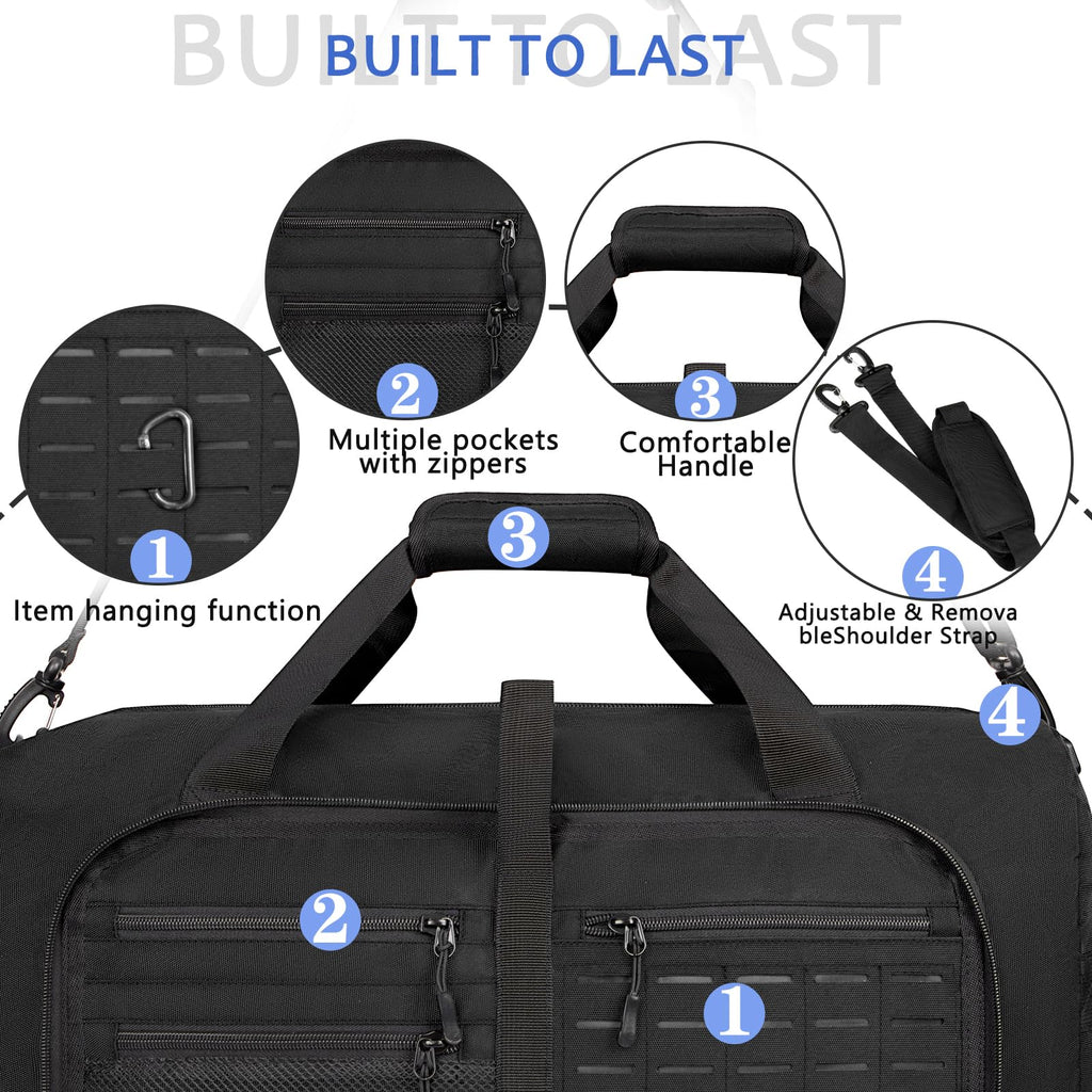 65L Foldable Duffle Bag for Travel, Large Durable Travel Duffel Bag