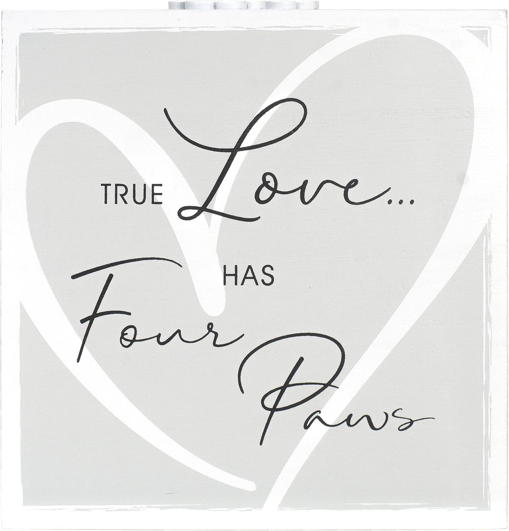 Pet Memorial Urn with 3.5x5 Photo Frame, Ashes Storage, White