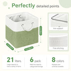 11 inch Cube Storage Bin with Handles 6 Pack