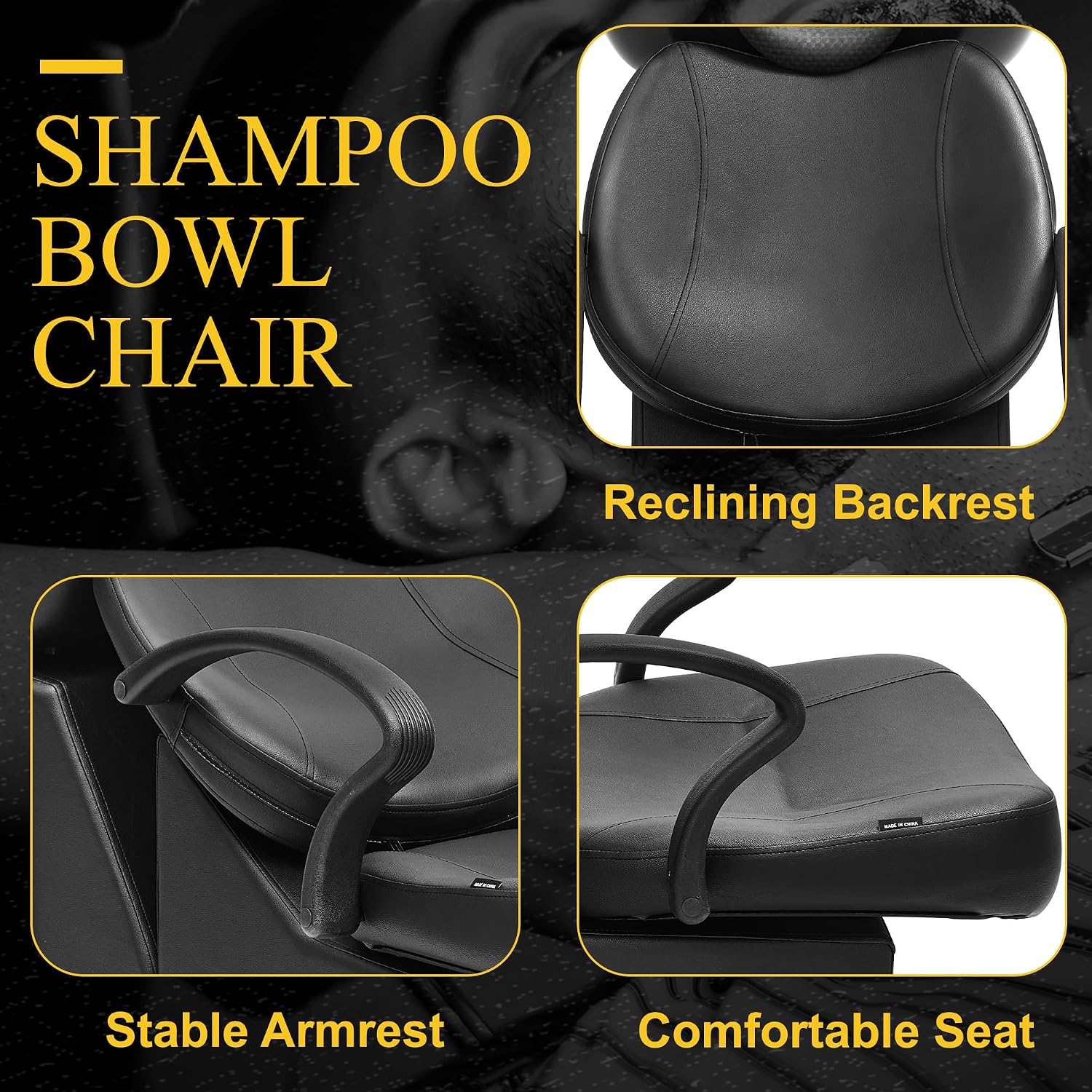 ABS Plastic Shampoo Bowl Chair,Barber Backwash Chair, Hair washing station for Spa Beauty Salon