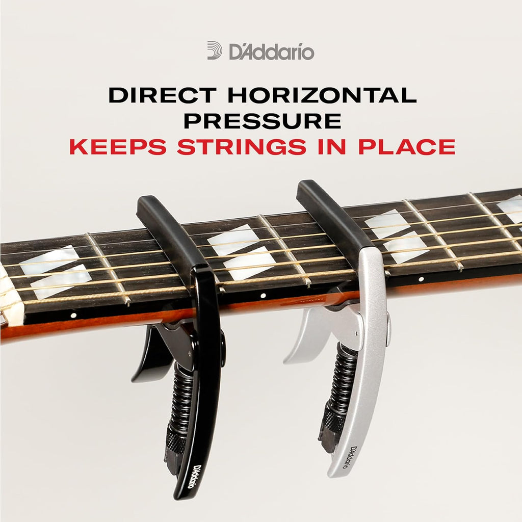 NS Tri-Action Guitar Capo, Black | D'Addario capos provide secure, buzz-free performance, precise tension control and