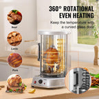 Shawarma Grill Machine, Vertical Chicken Shawarma Cooker Machine Countertop, Electric Stainless Steel Broiler Gyro