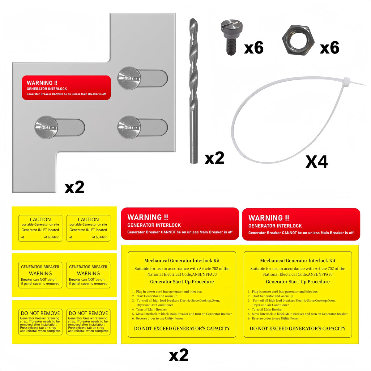 QYZZRS Generator Interlock Kit Compatible with General Electric GE