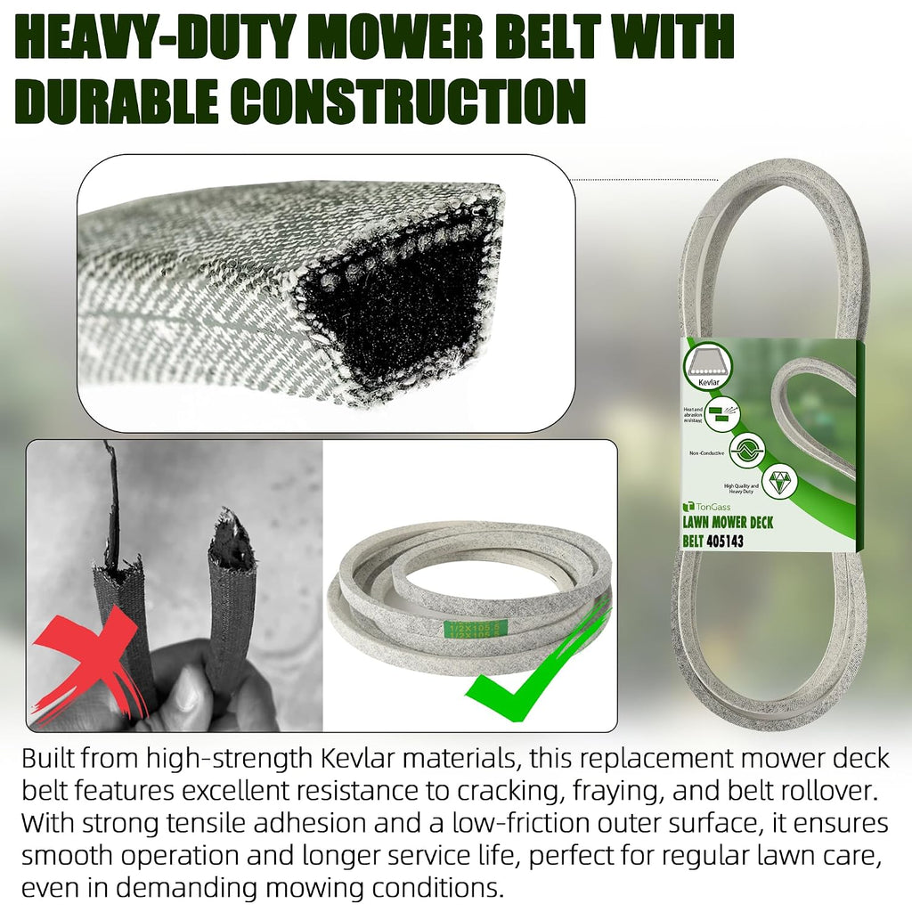 46" Lawn Mower Deck Belt Compatible with Husqvarna Lawn Mower Replaces Part Number 405143 532405143, Heavy-Duty