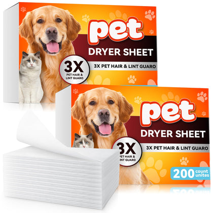 Pet Hair Remover for Laundry, Lint Dryer Sheets, 3 X Pet Hair Fighters, Reduces Static, Adds Softness (Unscented,400