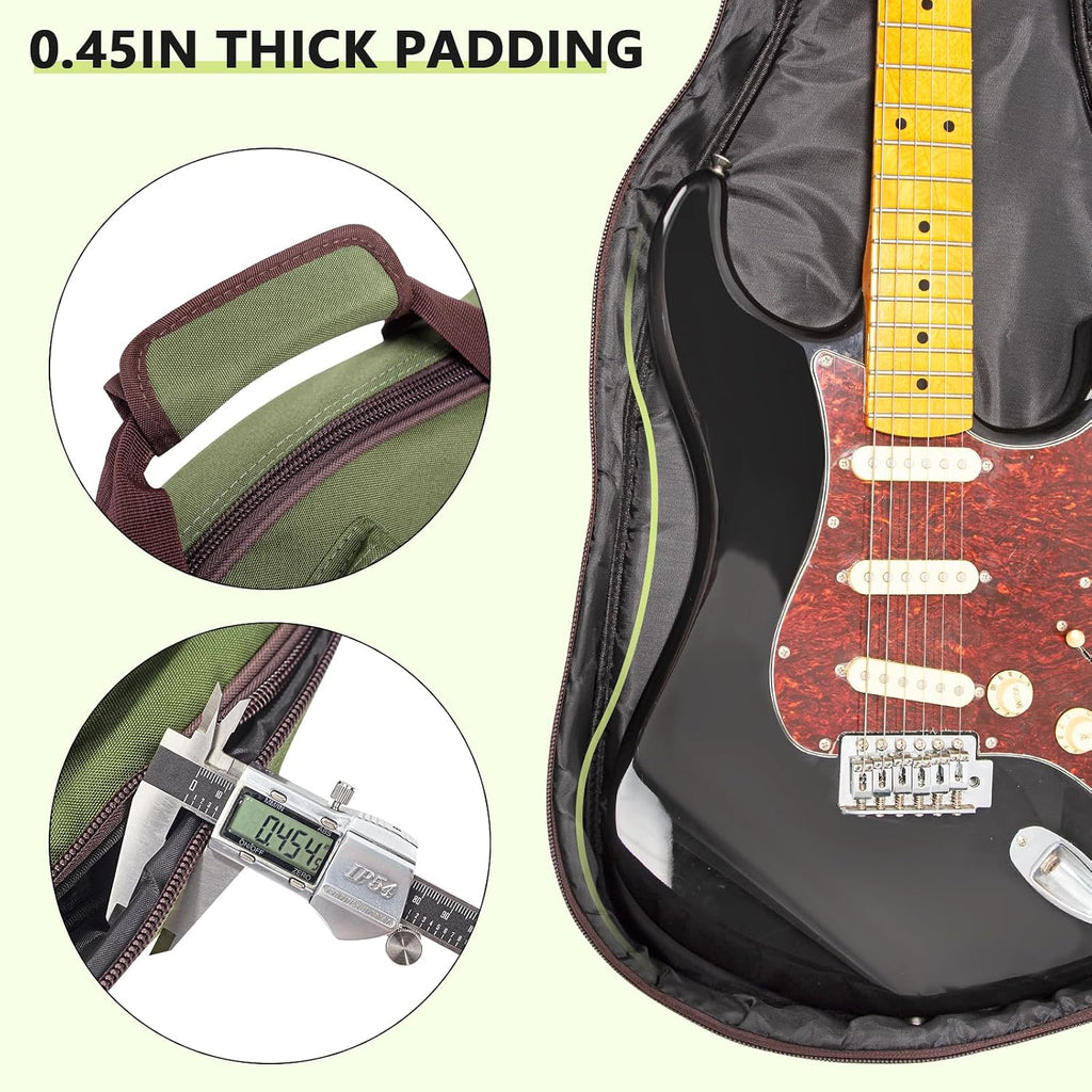 Electric Guitar Bag Electric Guitar Case Reinforced 0.45 In Thick Sponge Soft Padded Guitar Case with 4 Pockets