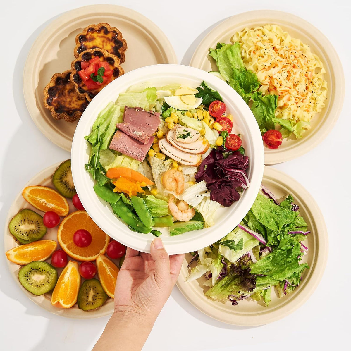 10 Inch 150 Pack Compostable Paper Plates